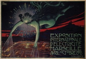 Cartel realizado para la Exposición Internacional de Electricidad en 1908 de Jules Cheret