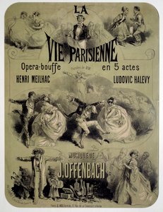 Cartel para la ópera bufa “La vie parisienne” por Jacques Offenbach (1819-1880)