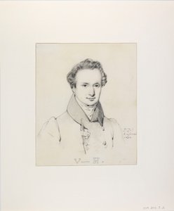 Retrato de Victor Hugo 1802-1885, 1830 de Jules Claude Ziegler