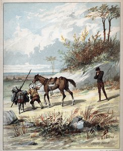 Don Quijote y Sancho Panza - Ilustración de Jules David (1808-1892) de "Historia de Don Quijote" - 1887 - por Miguel de Cervantes Saavedra (1547-1616)