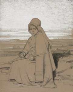 una pastora sentada de Jules Dupré