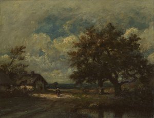 La Cabaña junto al Camino, Cielo Tormentoso de Jules Dupré