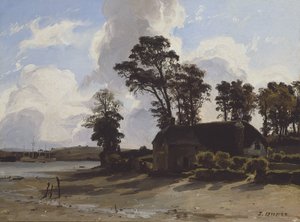 La granja del estuario, 1830-35 de Jules Dupré