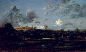 En las Landas, c.1841 (óleo sobre lienzo) de Jules Dupré