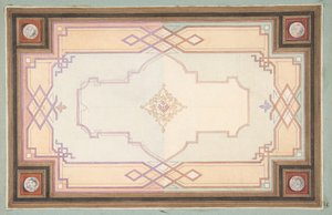 Diseño para un techo, segunda mitad del siglo XIX. Creadores: Jules-Edmond-Charles Lachaise, Eugène-Pierre Gourdet de Jules Edmond Charles Lachaise and Eugène Pierre Gourdet