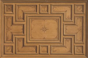 Diseño para un techo decorado, 1840-97. Creadores: Jules-Edmond-Charles Lachaise, Eugène-Pierre Gourdet