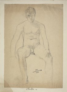 Desnudo académico sentado de Jules Elie Delaunay