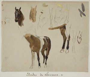 Estudios de caballos de Jules Elie Delaunay