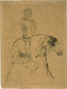 Estudio de un caballo y jinete