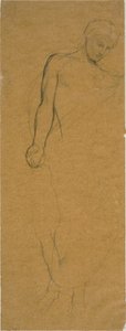 Estudio de una figura drapeada de pie de Jules Elie Delaunay