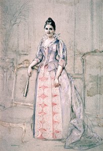 Retrato de la Sra. Carnot con vestido de gala de Jules Emile Saintin