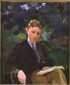 Retrato de Marcel Renoux de unos 13 o 14 años, leyendo de Jules Ernest Renoux