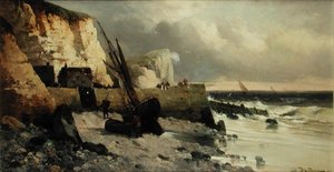 Pescando en un rompeolas de Jules G Bahieu