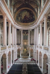 Vista interior de la capilla, 1699-1710 de Jules Hardouin Mansart