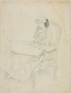 Joven sentada leyendo de Jules Jacquet