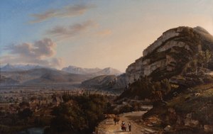 Vista de Sassenage 1857 (Óleo sobre lienzo) de Jules Jean Baptiste Guedy