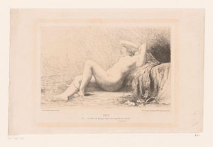 Mujer desnuda reclinada Rêve (título sobre objeto) de Jules Joseph Lefebvre