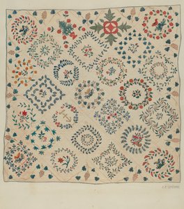 Cubrecama de Apliqué, c. 1936 de Jules Lefevere