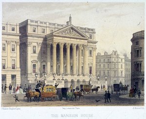 Exterior de Mansion House, Londres, 1854 de Jules Louis Arnout