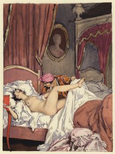 Ilustración para las memorias de Casanova (litografía en color)