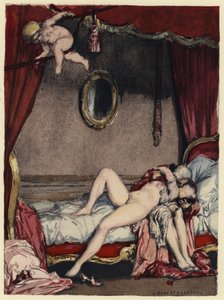 Ilustración para las memorias de Casanova (litografía en color)