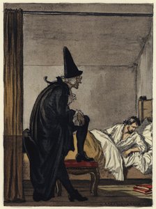 Ilustración para las memorias de Casanova (litografía en color) de Jules Marie Auguste Leroux