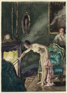 Ilustración para las memorias de Casanova (litografía en color) de Jules Marie Auguste Leroux