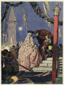 Ilustración para las memorias de Casanova (litografía en color) de Jules Marie Auguste Leroux