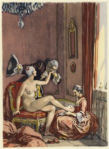 Ilustración para las memorias de Casanova (litografía en color)