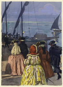 Ilustración para las memorias de Casanova (litografía en color) de Jules Marie Auguste Leroux