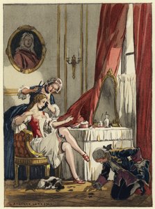 Ilustración para las memorias de Casanova (litografía en color) de Jules Marie Auguste Leroux