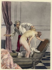 Ilustración para las memorias de Casanova (litografía en color)