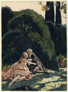 Ilustración para las memorias de Casanova (litografía en color) de Jules Marie Auguste Leroux