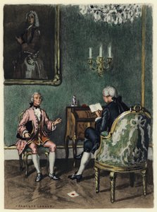 Ilustración para las memorias de Casanova (litografía en color) de Jules Marie Auguste Leroux