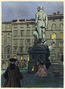 Ilustración para las memorias de Casanova (litografía en color) de Jules Marie Auguste Leroux