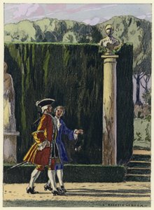 Ilustración para las memorias de Casanova (litografía en color) de Jules Marie Auguste Leroux