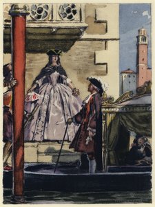 Ilustración para las memorias de Casanova (litografía en color) de Jules Marie Auguste Leroux