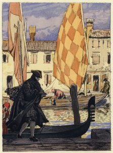 Ilustración para las memorias de Casanova (litografía en color) de Jules Marie Auguste Leroux