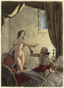 Ilustración para las memorias de Casanova (litografía en color) de Jules Marie Auguste Leroux