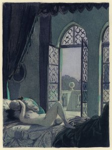 Ilustración para las memorias de Casanova (litografía en color) de Jules Marie Auguste Leroux