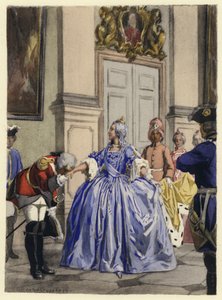 Ilustración para las memorias de Casanova (litografía en color) de Jules Marie Auguste Leroux