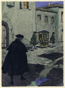 Ilustración para las memorias de Casanova (litografía en color) de Jules Marie Auguste Leroux
