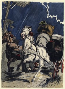 Ilustración para las memorias de Casanova (litografía en color) de Jules Marie Auguste Leroux
