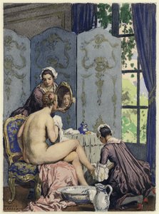 Ilustración para las memorias de Casanova (litografía en color) de Jules Marie Auguste Leroux