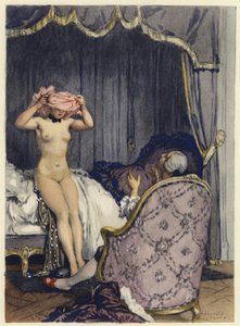 Ilustración para las memorias de Casanova (litografía en color) de Jules Marie Auguste Leroux