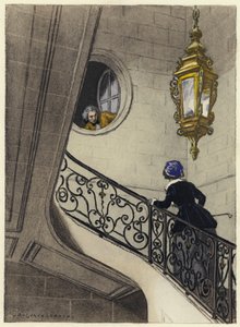 Ilustración para las memorias de Casanova (litografía en color) de Jules Marie Auguste Leroux