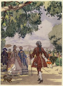 Ilustración para las memorias de Casanova (litografía en color) de Jules Marie Auguste Leroux