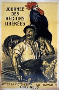 "Journee des Regions Liberees", cartel publicitario de la reconstrucción de posguerra