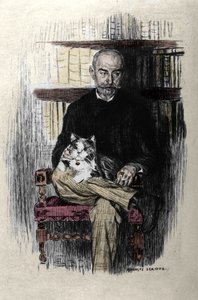 Retrato de Joris Karl Huysmans (1848-1907), escritor y crítico literario. Dibujo de Auguste Leroux (1871-1954). de Jules Marie Auguste Leroux