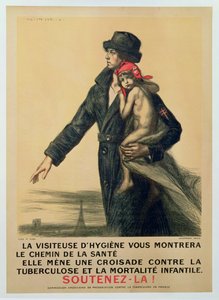 Cartel de información pública para la concienciación sobre la tuberculosis de Jules Marie Auguste Leroux